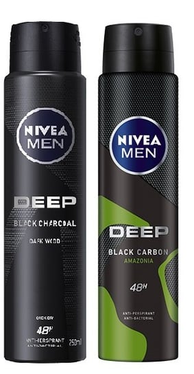 Nivea Men, Deep Mix, Antyperspirant, 2x250ml Nivea Men
