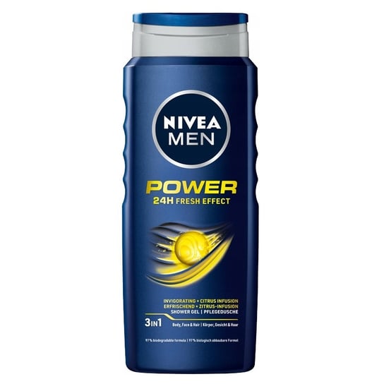 Nivea, Men Power 24H Fresh Effect żel pod prysznic 500ml Nivea