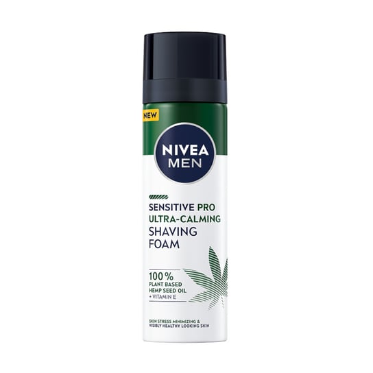 Nivea, Men Sensitive Pro Ultra-Calming Shaving Foam pianka  z olejem z nasion konopnych 200ml Nivea