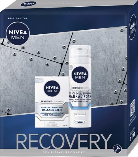 Nivea, Men Sensitive Recovery zestaw pianka  200ml + balsam  100ml Nivea