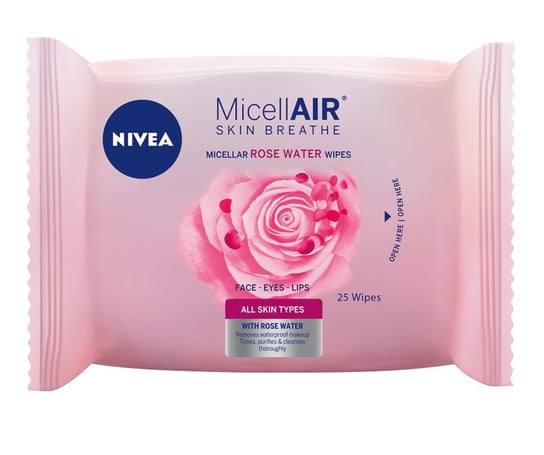 Nivea, MicellAir Skin Breathe micelarne chusteczki z wodą różaną 25szt Nivea
