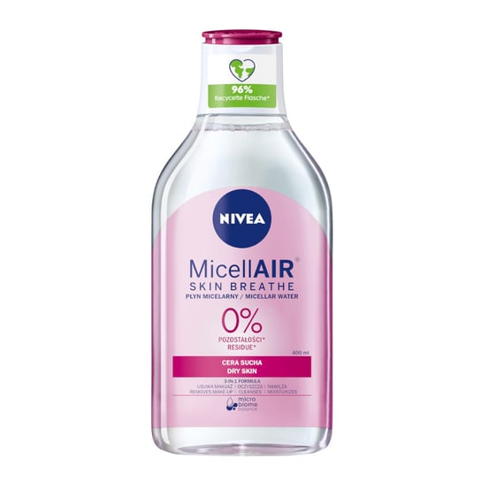 Nivea, MicellAir Skin Breathe pielęgnujący płyn micelarny do cery suchej 400ml Nivea