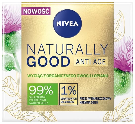 Nivea, Naturally Good Anti Age przeciwzmarszczkowy krem na dzień z organicznym owocem łopianu 50ml Nivea