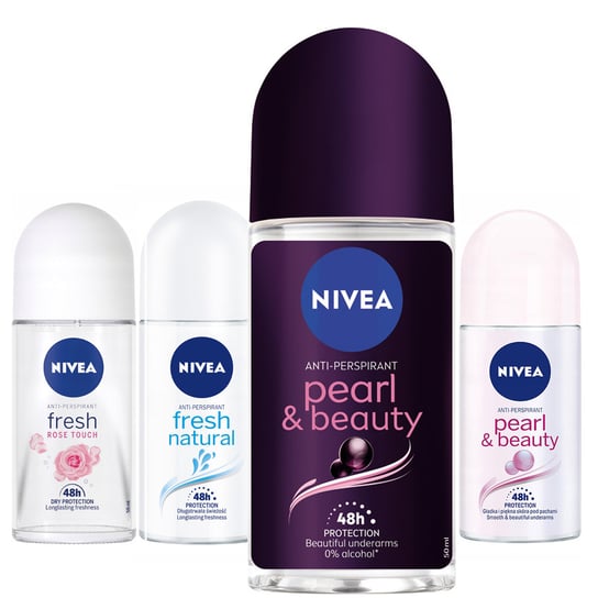 Nivea, Pearl & Beauty, Fresh Mix, Antyperspirant, 4x50ml Nivea