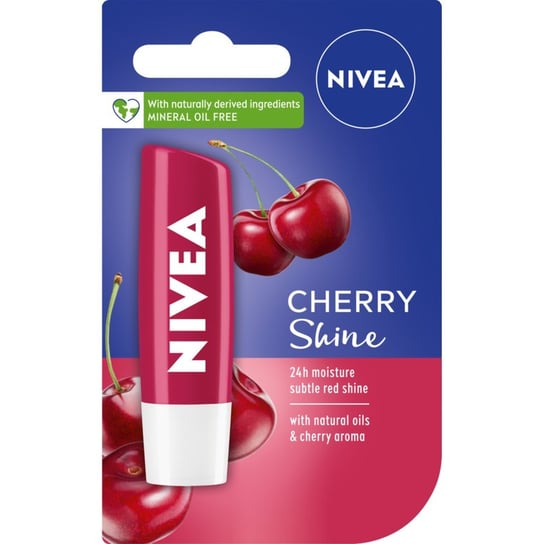 Nivea, Pielęgnująca pomadka do ust Cherry Shine, 4.8g Nivea