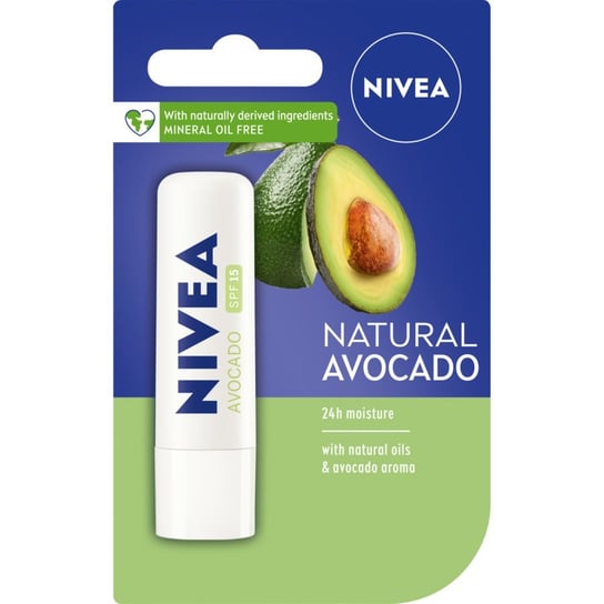 Nivea, Pielęgnująca pomadka do ust Natural Avocado, 4.8g Nivea