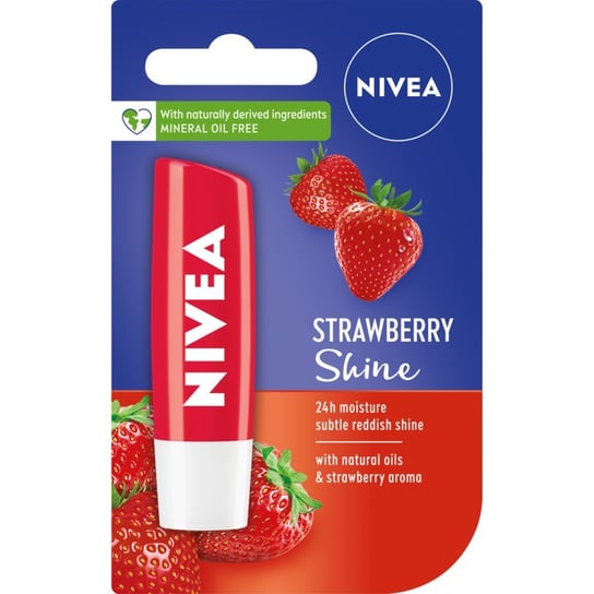 Nivea, Pielęgnująca pomadka do ust Strawberry Shine, 4.8g Nivea