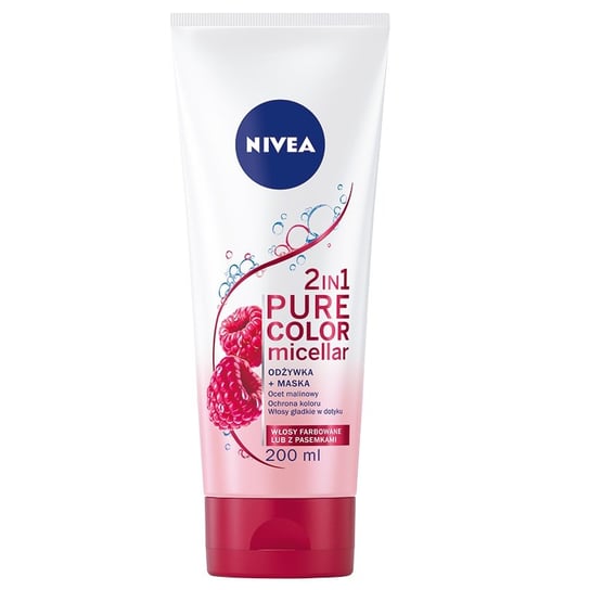 Nivea, Pure Color Micellar 2in1 micelarna odżywka + maska do włosów farbowanych 200ml Nivea