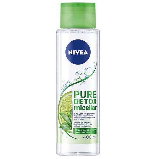 Nivea, Pure Detox Micellar łagodny szampon micelarny do zmęczonych włosów i skóry głowy 400ml Nivea