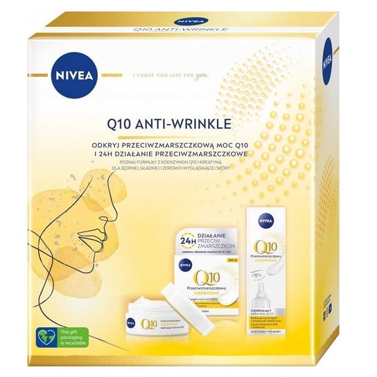 Nivea, Q10 Anti-Wrinkle, zestaw kosmetyków, 3 szt. Nivea