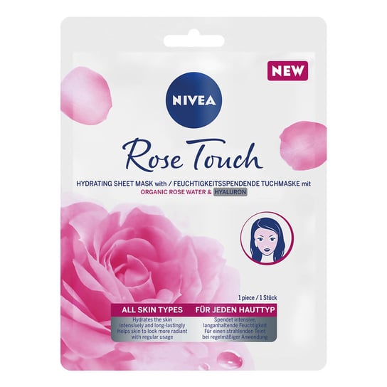 Nivea, Rose Touch intensywnie nawilżająca maska z organiczną wodą różaną i kwasem hialuronowym Nivea