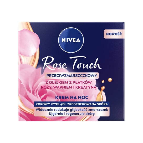 Nivea, Rose Touch przeciwzmarszczkowy krem na noc z olejkiem z płatków róży wapniem i kreatyną 50ml Nivea