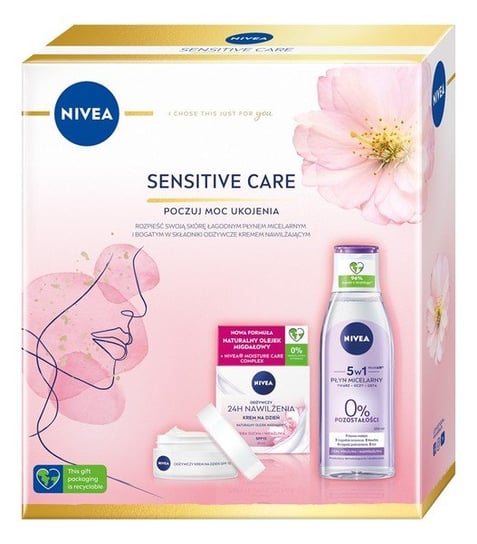 Nivea, Sensitive Care Zestaw Prezentowy Krem Na Dzień +Płyn Micelarny Nivea