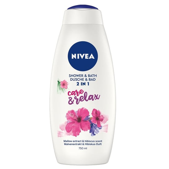 Nivea, Shower & Bath płyn do kąpieli i żel pod prysznic 2w1 Care&Relax 750ml Nivea