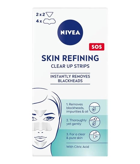 Nivea, Skin Refining Clear-Up Strips plastry oczyszczające przeciw zaskórnikom 6szt. Nivea