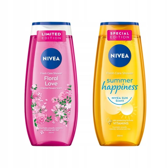 NIVEA SUMMER HAPPINESS ��el pod prysznic damski 250 ml + FLORAL LOVE 250ml Nivea