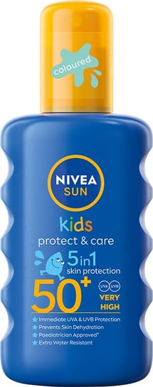 Nivea, Sun Kids Protect & Care, Nawilżający spray ochronny na słońce dla dzieci SPF50, 200 ml Nivea