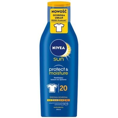 Nivea Sun, Protect & Moisture, nawilżający balsam do opalania, SPF 20, 200 ml Nivea