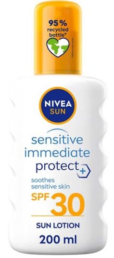 Nivea Sun, Sensitive Immediate Protect Pump Spray Soothing Spf 30, Spray ochronny, 200ml Nivea