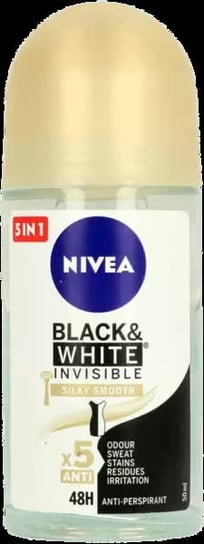 Nivea Women, Invisible Black&White Roll On Silk, Dezodorant, 50ml Nivea