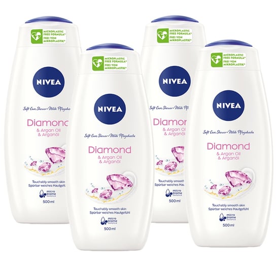 NIVEA żel płyn pod prysznic damski zestaw 4x500ml Nivea