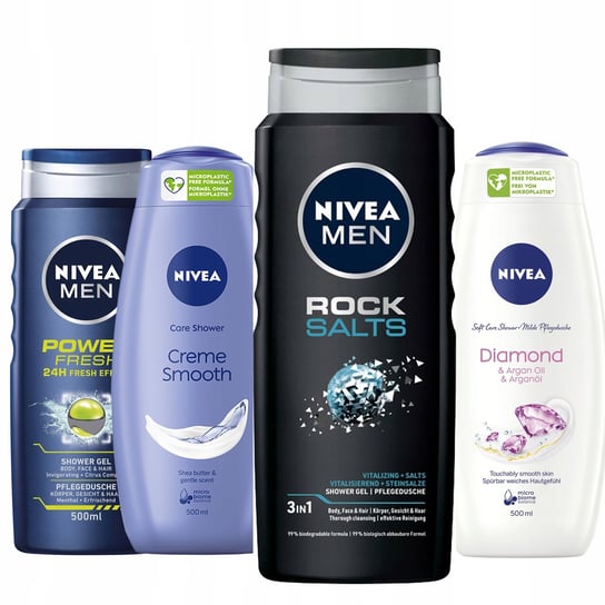 Nivea, Żele Pod Prysznic, 4x500ml Nivea