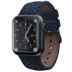Njord Collections Pasek do smartwatcha ze skóry łososiowej, Pasuje do Apple Watch 40 mm/41 mm, Wegański skórzany pasek do zegarka Konik