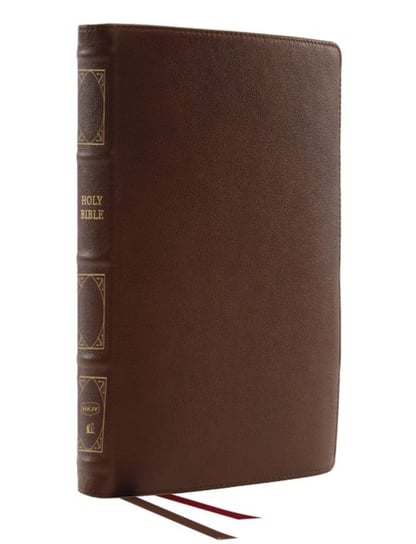 NKJV, Deluxe Thinline Reference Bible, Genuine Leather, Brown, Red Letter, Comfort Print: Holy Bible Thomas Nelson