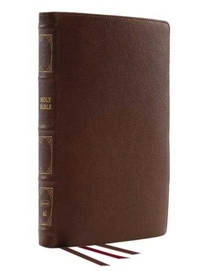 NKJV, Reference Bible, Classic Verse-by-Verse, Center-Column, Genuine Leather, Brown, Red Letter, Co Thomas Nelson