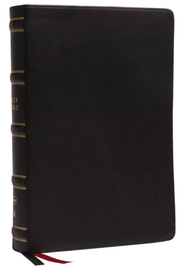 NKJV, Single-Column Wide-Margin Reference Bible, Genuine Leather, Black, Red Letter Nelson Thomas