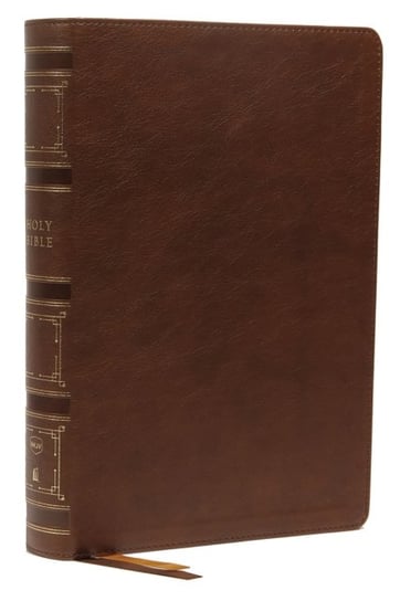 NKJV, Single-Column Wide-Margin Reference Bible, Leathersoft, Brown, Red Letter Nelson Thomas