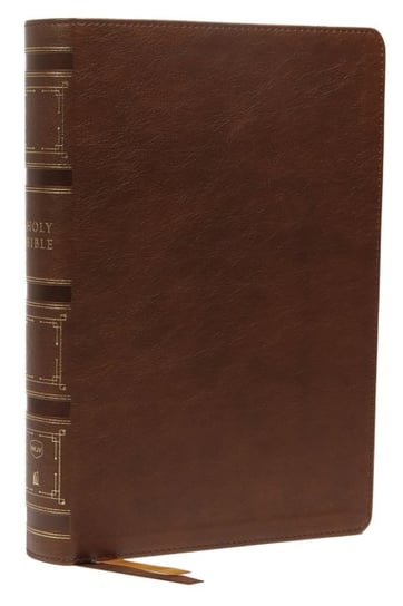 NKJV, Single-Column Wide-Margin Reference Bible, Leathersoft, Brown, Red Letter, Thumb Indexed Nelson Thomas