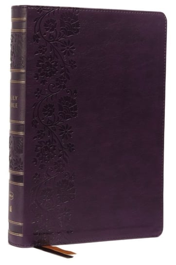 NKJV, Single-Column Wide-Margin Reference Bible, Leathersoft, Purple, Red Letter, Thumb Indexed Nelson Thomas