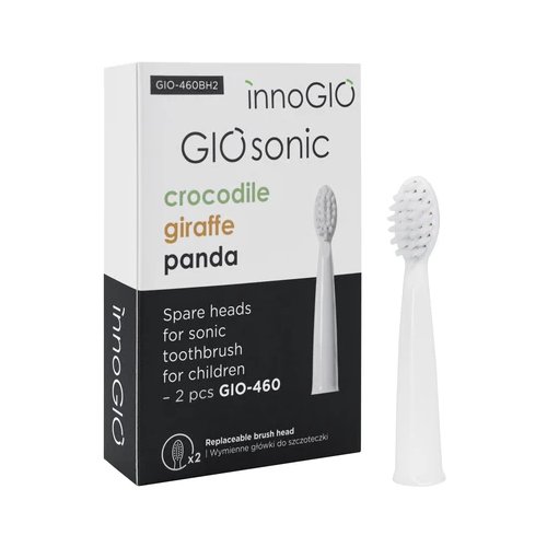 nnoGIO Wymienne główki do szczoteczek GIOsonic Panda, GIOsonic Crocodile, GIOsonic Giraffe GIO-460BH2 Innogio