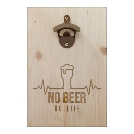 No Beer No Life - Naścienny Otwieracz Do Piwa Z Grawerem Koszulkowy