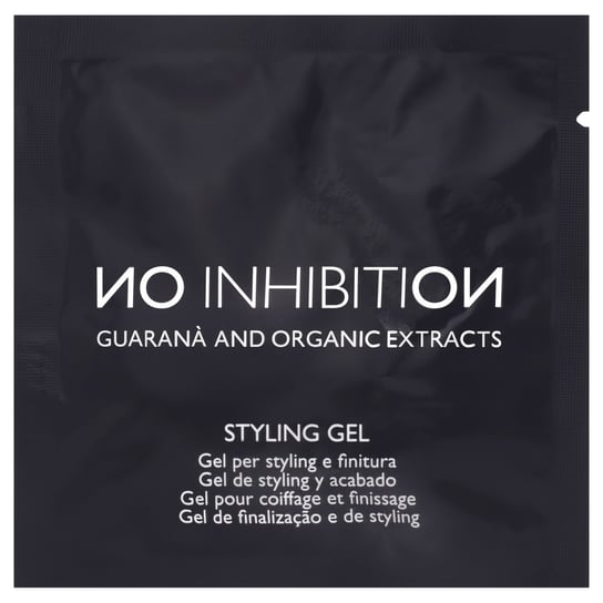 No Inhibition Styling Gel, żel do modelowania włosów z guaraną, żywicą i pantenolem, utrwala i nabłyszcza, 10ml No Inhibition