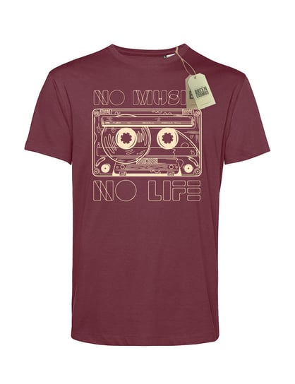 NO MUSIC NO LIFE koszulka męska burgundy XL GREEN COSMOS