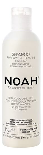 Noah, For Your Natural Beauty Purifying, Oczyszczający szampon do włosów green tea & basil, 250 ml Noah