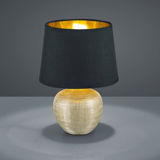 Nocna lampa stołowa Luxor R50621079 abażurowa lampka czarno złota RL Light