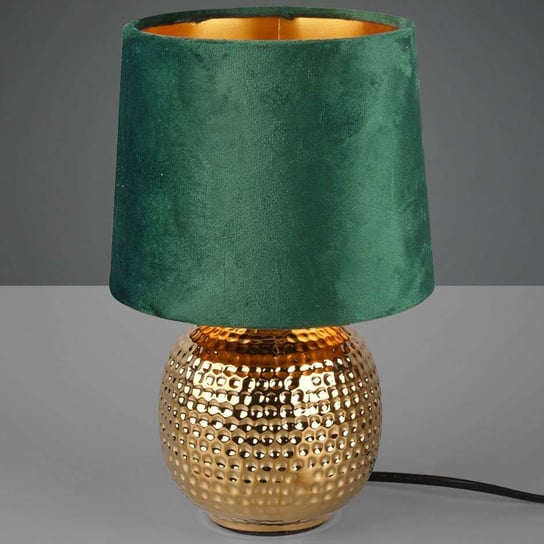 Nocna LAMPKA stojąca SOPHIA R50821015 RL Light stołowa LAMPA abażurowa na biurko ceramiczna zielona złota RL Light
