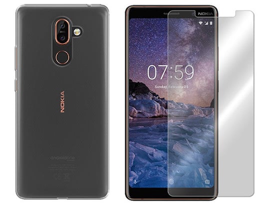 NOKIA 7 PLUS ETUI CASE POKROWIEC 0.3mm + SZKŁO 9H VegaCom