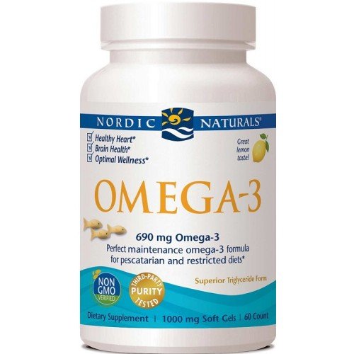 Nordic Naturals Omega-3 690 mg Suplement diety, 60 kaps. w rybiej żelatynie Nordic Naturals