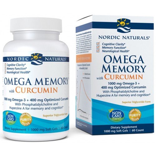 Nordic Naturals Omega 3 Memory z kurkumą 1000mg Suplement diety, 60 kaps. miękkich Nordic Naturals