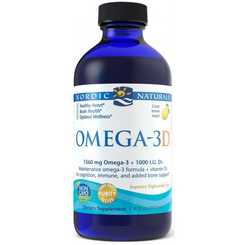 Nordic Naturals Omega 3 z witaminą D3 1560 mg smak cytrynowy 237 ml Nordic Naturals