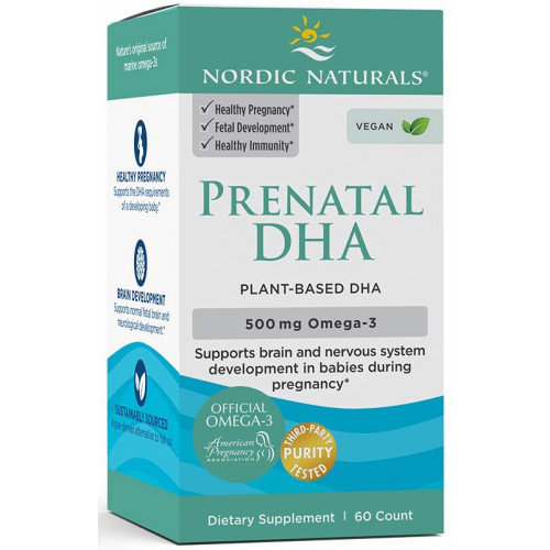 Nordic Naturals Prenatal DHA Vegan 500 mg Suplement diety, 60 kaps. Nordic Naturals