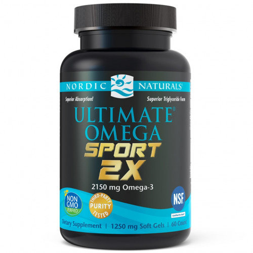 Nordic Naturals Ultimate Omega 2X Sport 2150 mg Suplement diety, 60 kaps. o smaku cytrynowym Nordic Naturals