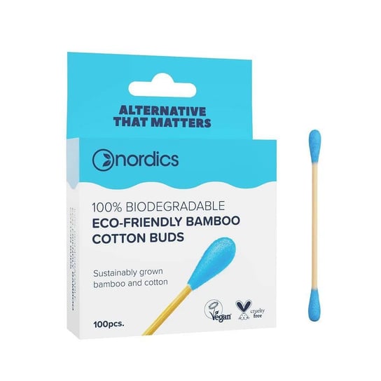 Nordics, Bamboo Cotton Buds, Patyczki bambusowe, Blue, 100szt. Nordics