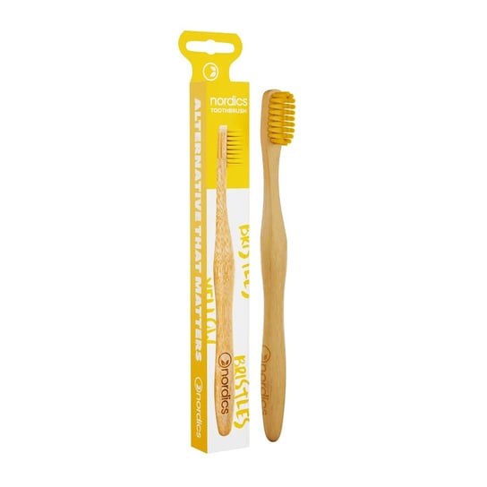 Nordics,Bamboo Toothbrush bambusowa szczoteczka do zębów Yellow Nordics