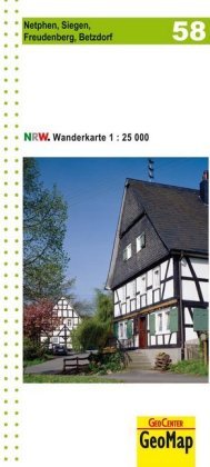 Nordrhein-Westfalen Wanderkarte 58. Netphen, Siegen 1 : 25.000 Geomap, Geocenter Touristik Medienservice Gmbh