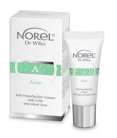 Norel Acne, Krem Na Niedoskonałości Z Lha I Jonami Srebra, 15ml Norel